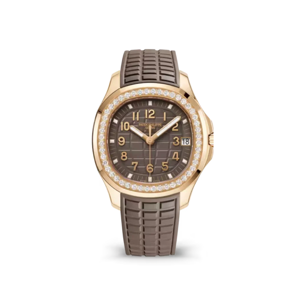 PP Aquanaut Luce Automatic Diamond Brown Dial Ladies Watch 5068R-001