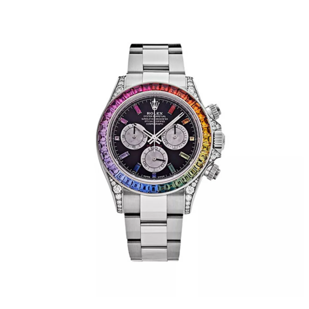 RL Daytona Rainbow Diamond Silver 40 mm